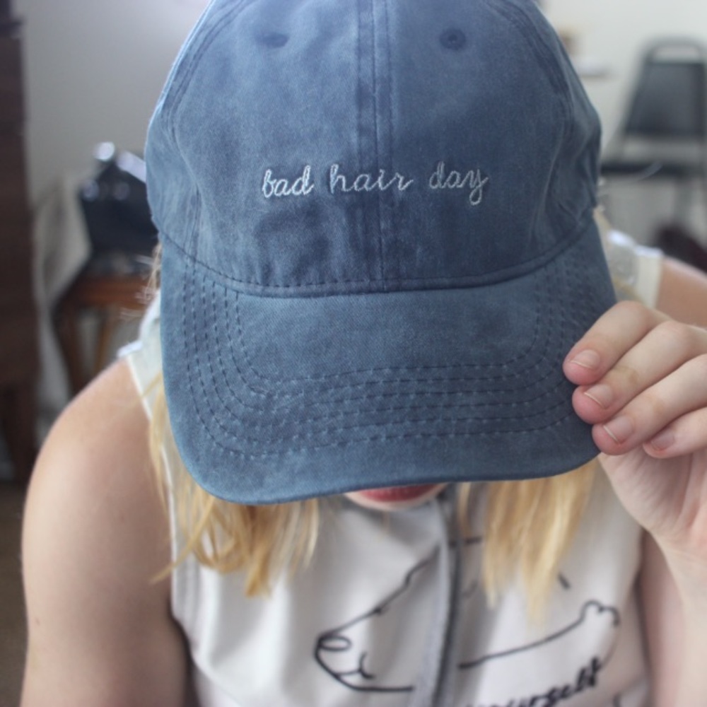🌟 Bad Hair Day' Blue Baseball Cap - Picture 2 of 2